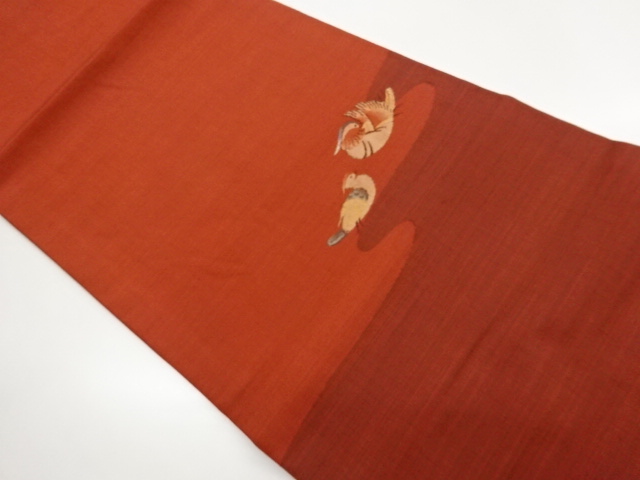 JAPANESE HIRAKI NAGOYA OBI / WOVEN MANDARIN DUCK